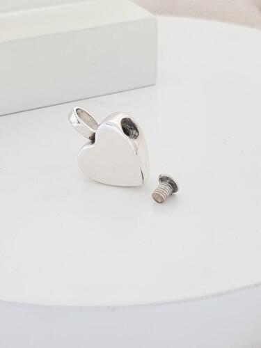 Hjerte urnevedhæng i 925 sølv du selv kan fylde med minder