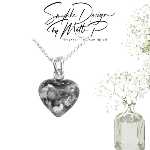 Forget Me Not jeweled heart - Silver