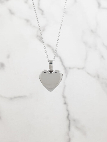 Forglem mig ej halskæde m/ hjerte-urne vedhæng