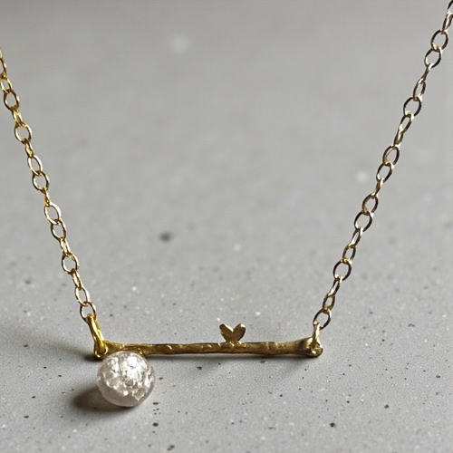 Forglem Mig ej gren med hjerte og perle