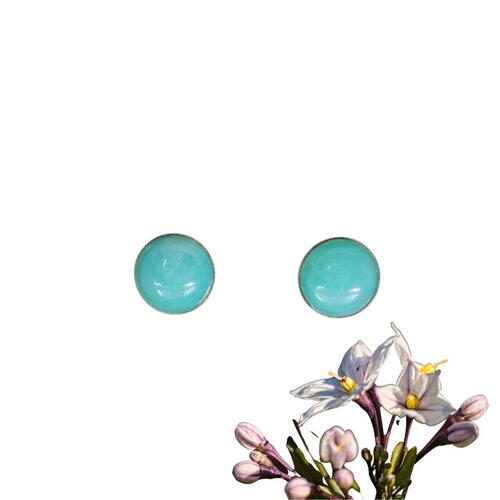 Earrings with amazonite carbochon