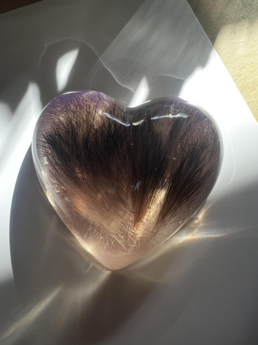 Pels indstøbt i Resin-hjerte