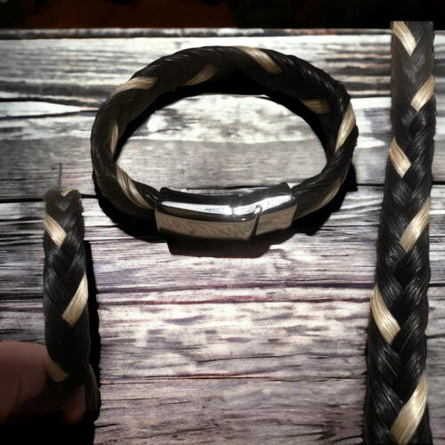 Bracelet braided from own horsehair