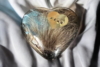 Fur embedded in Resin heart