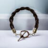 Bracelet braided from own horsehair - silver/heart lock