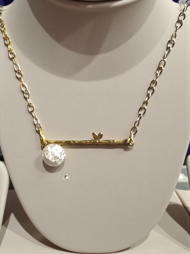 Forglem Mig ej gren med hjerte og perle