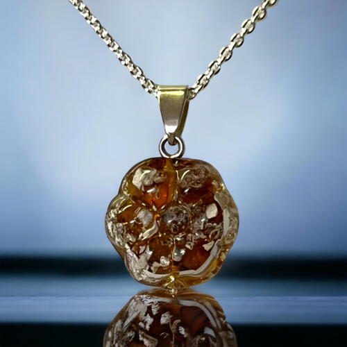 Forget Me Not Glass Ball - Gold Plated